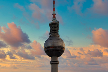 Berlin, Germany - Berlin TV tower at sunset