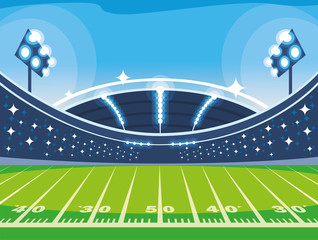 football stadium with lights, soccer game american © djvstock