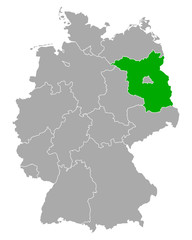 Karte von Brandenburg in Deutschland