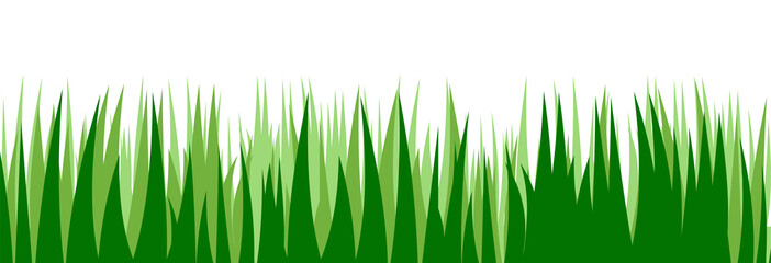 Grass. Vector. Juicy spring grass to frame the bottom. The horizontal location. Background picture. Isolated object.