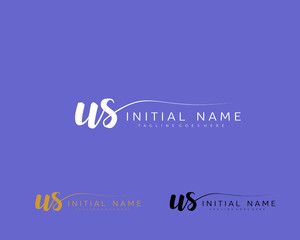 U S US Initial handwriting logo vector. Hand lettering for designs.