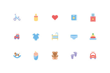 Isolated baby objects and toys icon set vector design