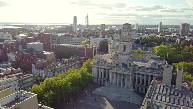 Aerial view of Portsmouth, Hampshire, Great Britain