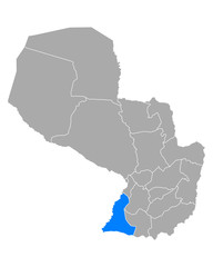 Karte von Neembucu in Paraguay