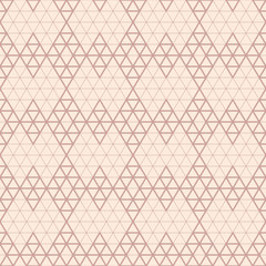 Art Deco vector semless pattern. Vintage decorative rose gold geometric background texture for wallpaper, print, poster, card and etc. Simple 1920 art deco background. Linear shapes