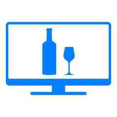 Weinglas und Monitor