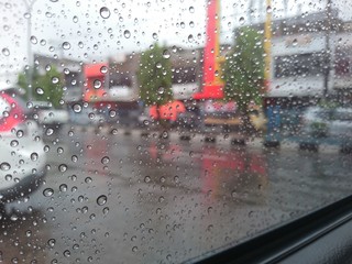 Raindrop on the window car