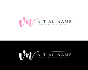 V N VN Initial handwriting logo vector. Hand lettering for designs.
