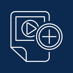 Video player blue and monochrome linear icon