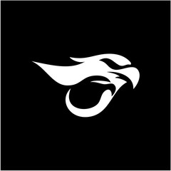 Negative space Logo design concept of eaglet in eagle Head