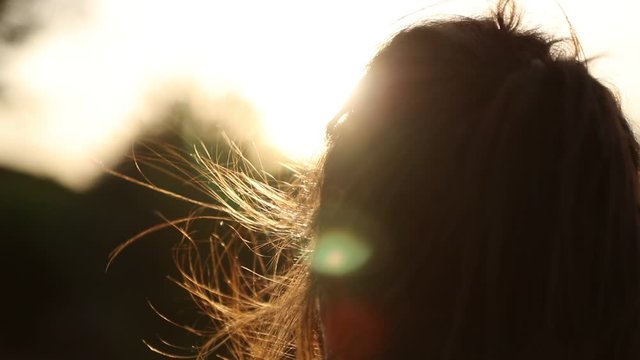 hair floating in th air