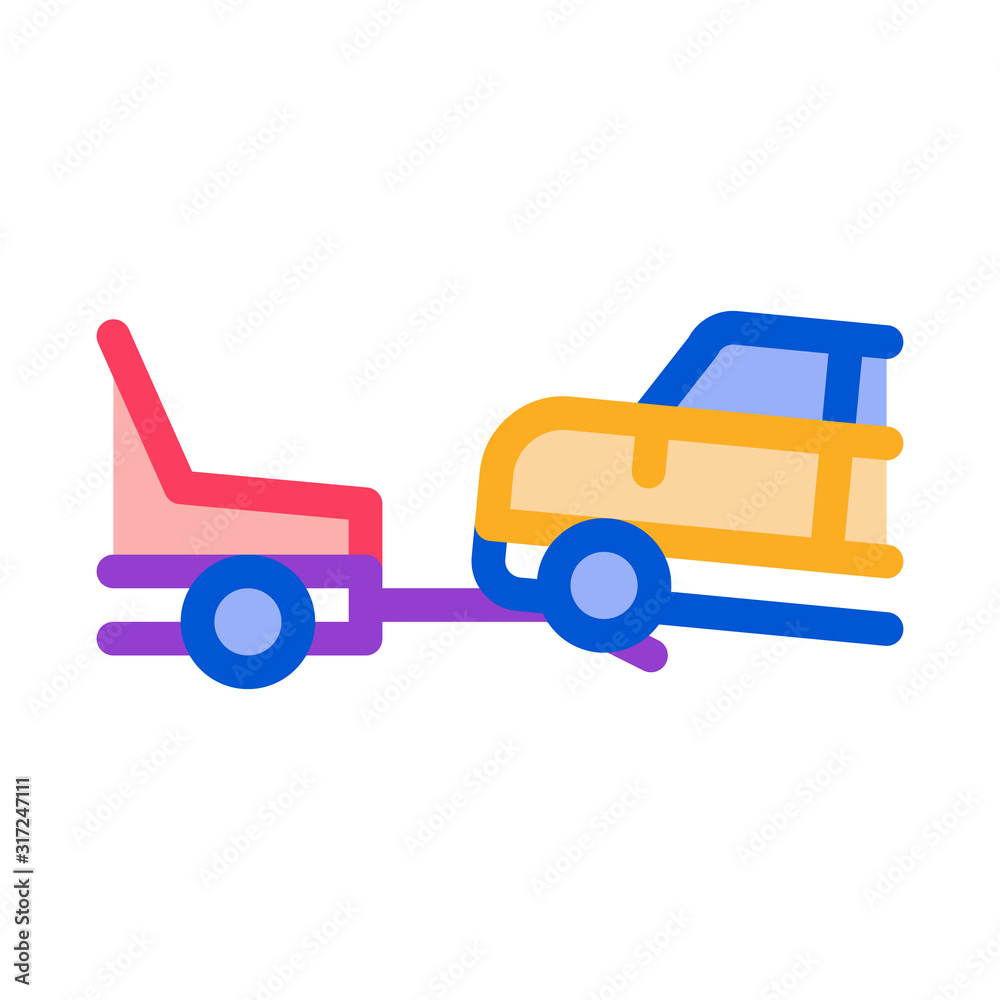 Poster Evacuate Vehicle Icon Vector. Outline Evacuate Vehicle Sign. Isolated Contour Symbol Illustration