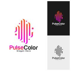 Colorful Pulse Logo Template Design Vector, Creative design, Icon symbol