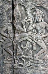 Fototapeta na wymiar Devata Carvings Angkor Wat, Cambodia.