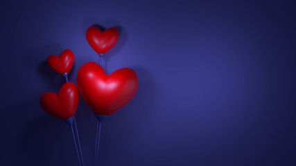 Fototapeta na wymiar 3D illustrations, 3D renderings valentine special heart with soft light and shadow
