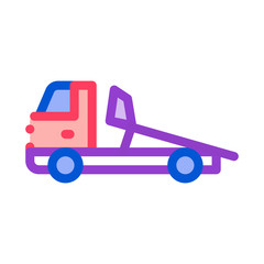 Evacuator Truck Icon Vector. Outline Evacuator Truck Sign. Isolated Contour Symbol Illustration