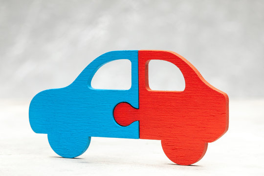 Car puzzle. Car sharing. Parts of the car