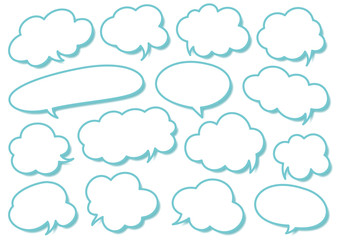 水色の影付き吹き出し