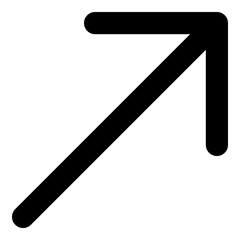 Unique up and right arrow icon, illustration, vector