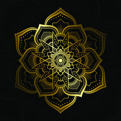 Obraz premium Mandala Pattern In Golden Thai Applied Art Style