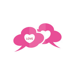 Valentine icon. Love chat flat icon.