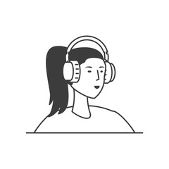 cute young woman with earphones