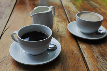 Hartenbos, South Africa, January 17, 2020 - A delious cups of coffee served in a cafe by Spar.