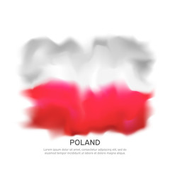 Abstract poland flag for national holiday creative poster design. Polish flag on a white background. Banner design. Graphic abstract background. National polish patriotic template, vector