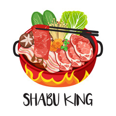 shabu shabu logo vector.