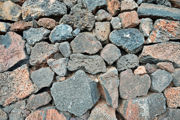 Volcanic stone wall abstract