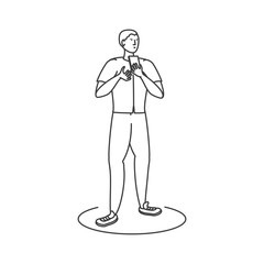 young man with smartphone character