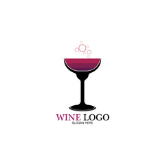 Wine logo design template.vector illustration of icon-vector