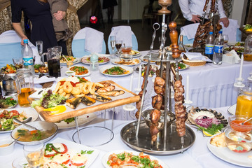 beef steak fried grill (delicious meat, sliced ​​portion serving, roast rare) menu concept.