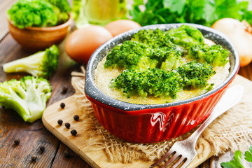 Casserole with broccoli and eggs