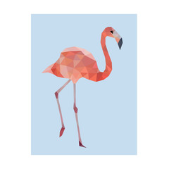 Polygonal vector wild pink flamingo