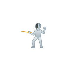 Fencing Swordsman Vector Icon. Isolated Swordsmanship Emoji, Emoticon Illustration