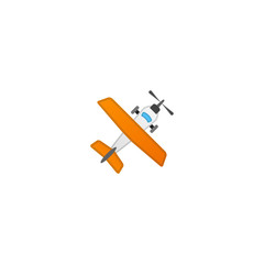Small Airplane Vector Icon. Isolated Propeller, Extreme Sports Airplane Emoji, Emoticon Illustration