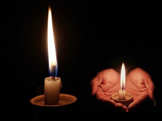 candle in hand