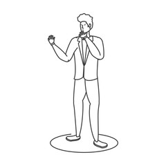 elegant businessman worker avatar character