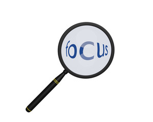 3d illustration, 3d render, concept of search of focua