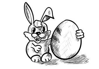 bunny with easter eggs