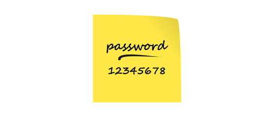 World change you password day. Bad, easy password concept 12345678 written on a paper with marker. Isolated stock illustration