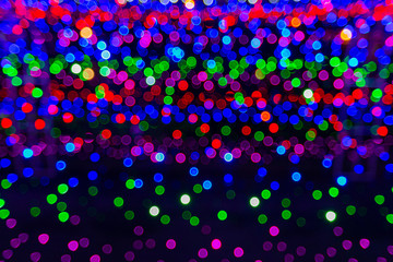 Blurry colorful of LED light on night.
