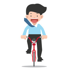 businessman riding a bicycle vector