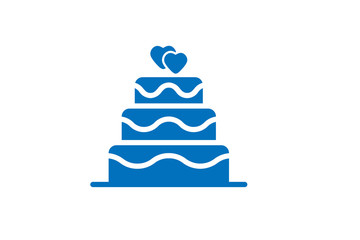 Valentine cake icon vector 