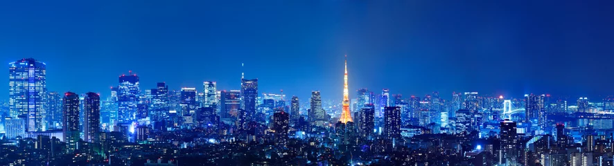 Zelfklevend Fotobehang Tokio 光が溢れる東京の夜景