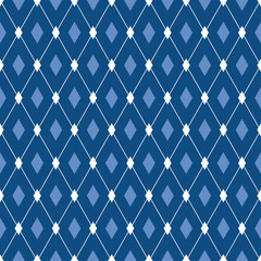 Vector seamless male pattern. Blue diamonds abstract background. For fabric print, wallpaper design