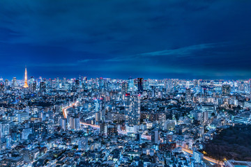 光が溢れる東京の夜景 - obrazy, fototapety, plakaty