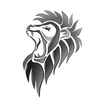 Lion isolated on white. Vector illustration.