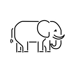Elephant line icon, elephant sign designs icon. Hand drawn minimalism style vector illustration